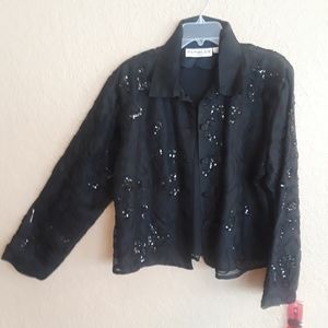 Womens Beaded NWT SILK Black